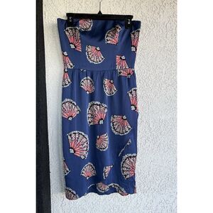 Tucker Strapless Silk Blend Clam Print Wrap Dress - Size M - Multicolored